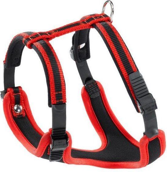 Ferplast Ergocomfort Hondentuigje - Zwart/Rood - Maat S - 56 cm