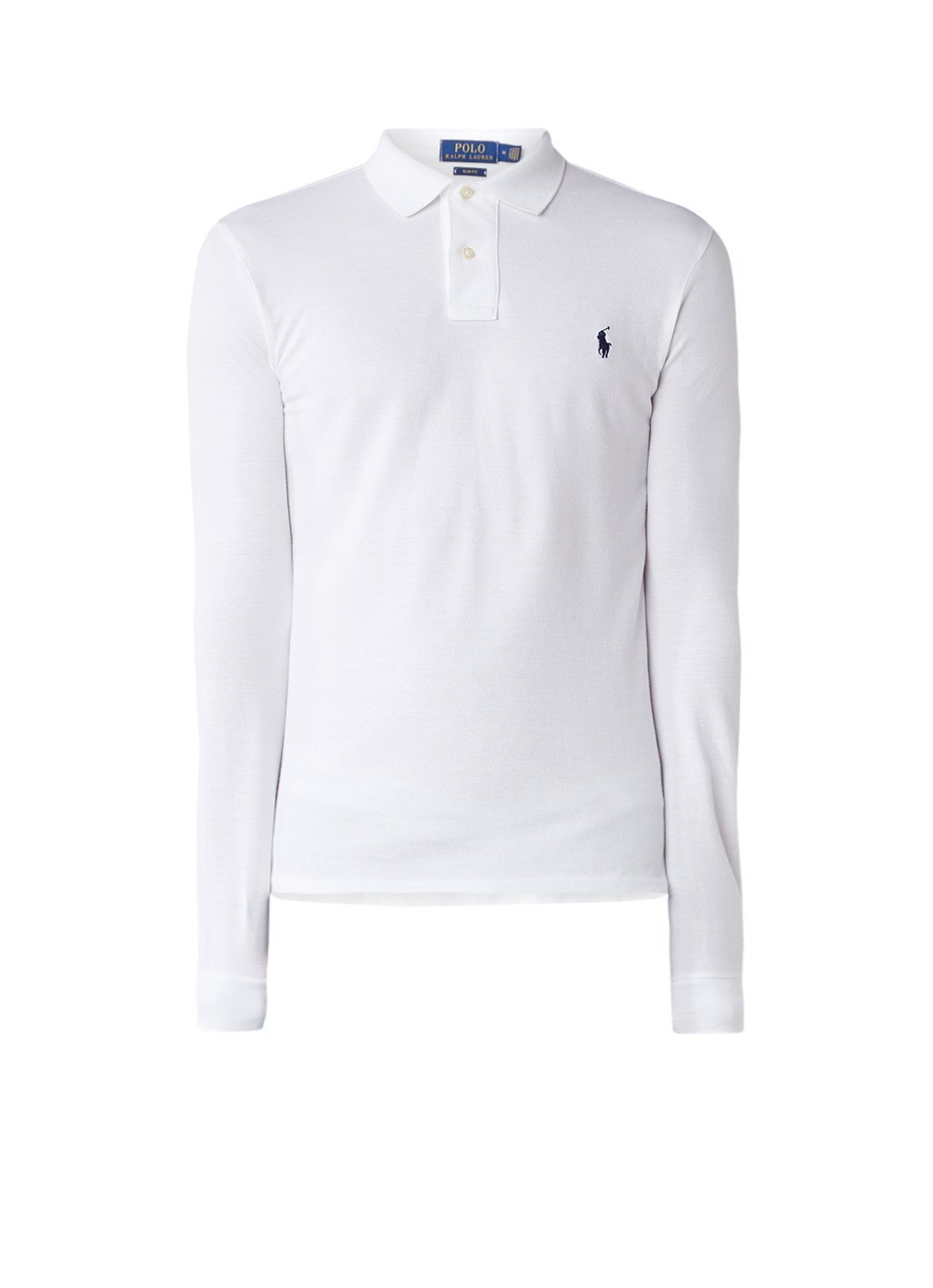 Ralph Lauren Slim fit polo van piqué katoen met lange mouw