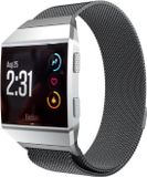 By Qubix Qubix - Compatible Fitbit Ionic Milanese Bandje - Large - Zwart
