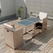vidaXL 3-delige Bistroset met Kussens Poly Rattan Beige