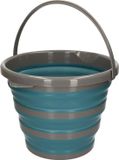 Seau pliable bleu/gris - 10 litres - Seau de camping - plastique
