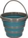 Seau pliable bleu/gris - 10 litres - Seau de camping - plastique