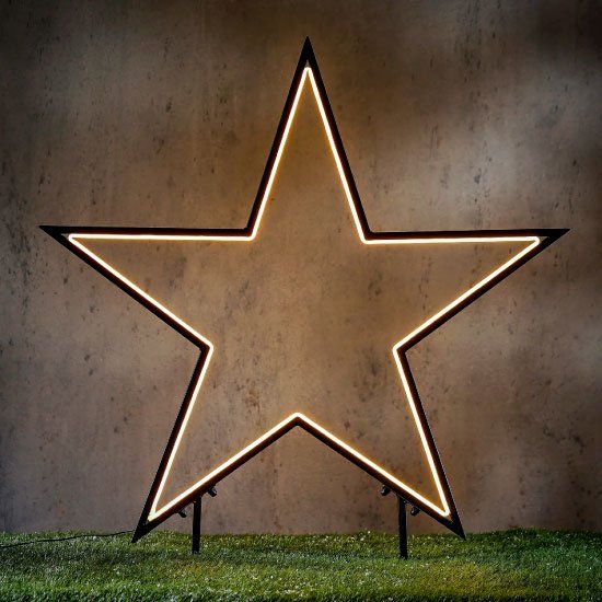 Luca Lighting Tuinsteker Neon Star 73cm LED Warm Wit - Zwart