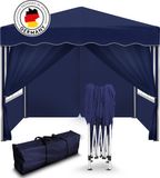 Kronenburg Tente pliante Tente de réception 3 x 3m, Couleur Bleu - 4 éléments latéraux - Pavillon étanche - Protection UV 50