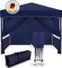Kronenburg Tente pliante Tente de réception 3 x 3m, Couleur Bleu - 4 éléments latéraux - Pavillon étanche - Protection UV 50