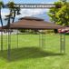 Toile de remplacement pour tonnelle marron 3x4m, toile imperméable abri de jardin, auvent de remplacement pour pergola 3m x 4m