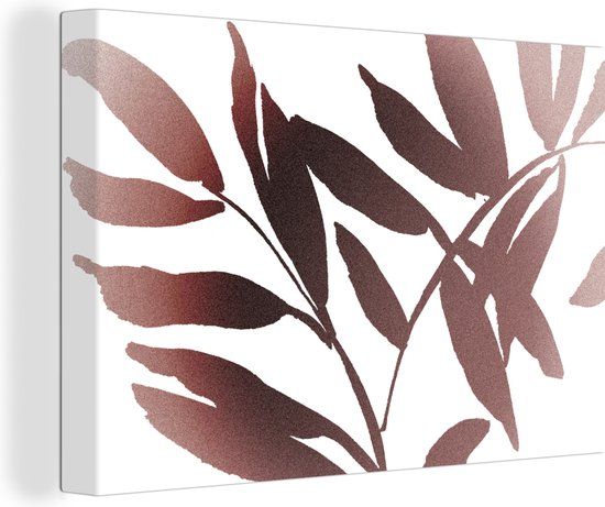 OneMillionCanvasses Canvas schilderij 150x100 cm - Bladeren - Abstract - Muurdecoratie