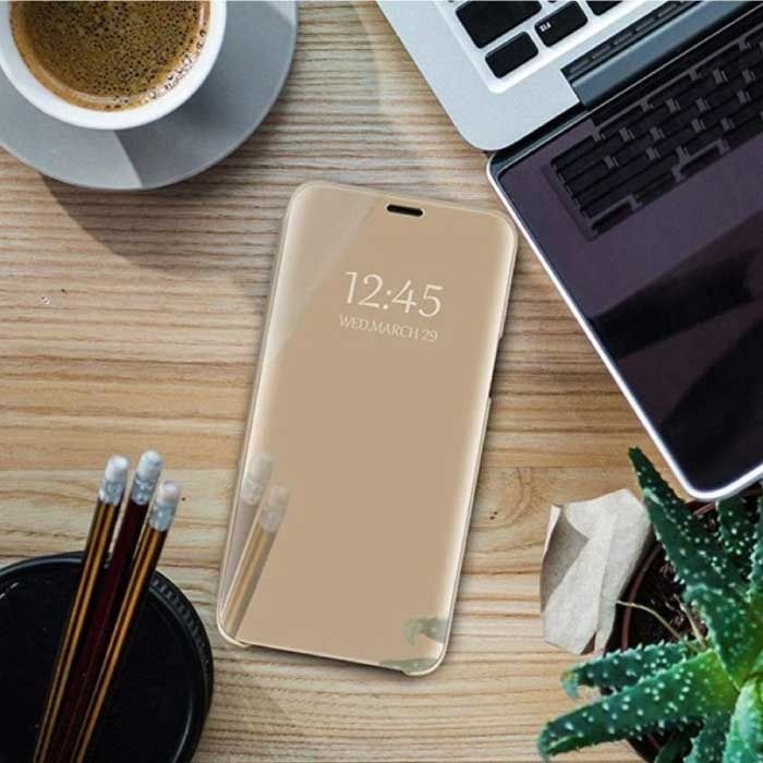 Eurynome Oppo Reno 2Z Smart Spiegel Flip Case Cover - Goud