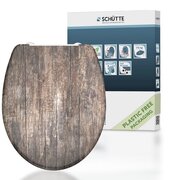 Schütte SCHÃœTTE WC-Bril 82368 OLD WOOD - Duroplast - Soft Close - Afklikbaar - RVS-Scharnieren - Decor - 3-zijdige Print