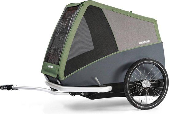 Croozer Hondenfietskar Bruuno - XXL - Pine Green - 45 kg - Framebevestiging