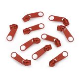 cyclingcolors 10 x vervangende ritssluiting-reparatieset voor ritssluiting, hoofd nr. 5, schuivers voor kleding, tassen, jassen, tassen, koffers, jeans, donker roest