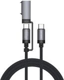 4Smarts MagSafe 3 Adapter en USB-C naar USB-C Kabel 100W 2M Zwart