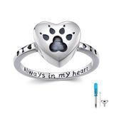 Hemelwinkel Luxe Asring – 925 Zilver - Handgemaakte Urn Ring / Crematie Ring – Urn - Gedenksieraad voor As van Overledene of Dierbare – Rouwsieraad / Memorial Ring - Voor As van honden - 17.25 mm
