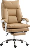 HOMCOM Office Chair-Kunstleder, Metall-65L x 76B x 113-121H cm-Braun
