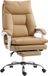 HOMCOM Office Chair-Kunstleder, Metall-65L x 76B x 113-121H cm-Braun