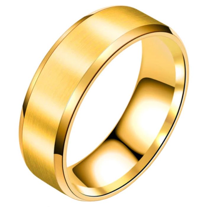 LGT JWLS Titanium Heren ring Goudkleurig 6mm-22mm