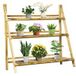 Support Pliable Pour Plantes En Bois De Sapin, Étagère Extérieure À 3 Niveaux, 100 X 37 X 93 Cm