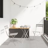 vidaXL Bistroset Opvouwbaar 3-delig Beige Staal