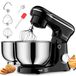 Robot pâtissier, 1500 W, 2 bols mélangeurs en acier inoxydable (5 litres + 6 litres), 10 vitesses, noir