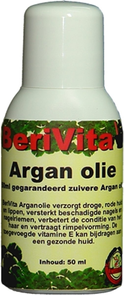 Berivita Argan Olie Puur 50 ml Huid & Haar 100% natuurlijk krachtig & puur. Bij droge huid droog haar & verzorging van nagels