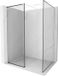 Mexen Kioto paroi de douche Walk-in 140 x 110 cm, cadre noir, verre transparent