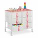 Relaxdays Ladekast Kinderkamer - 6 Stoffen Lades - Wit/Roze