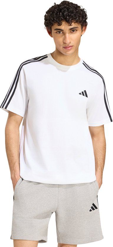 Adidas Sportswear Essentials 3-Stripes Single Jersey Left Chest Branded T-Shirt - Heren - Wit