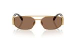 Versace Ve 2287 Lunettes de soleil homme doré géométrique marron 58mm