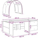 vidaXL Bedframe met tunnel 3-delig Sonoma Eiken en Zwart Bewerkt hout
