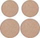 Zeller Set van 4x pannenonderzetters kurk rond 26 en 30 cm