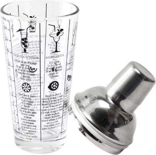 Comptoir Du Caviste Glas cocktailshaker - met 6 recepten