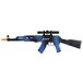 Jouets de déguisement Pistolet de police/soldat - fusil d'assaut - noir/bleu - plastique - 69 cm