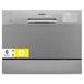 COMFEE Compact CDWMT0602ESD-EU Mini-vaatwasser met 6 bestek, 6 programma's, klasse D, led-display, uitgestelde start, H-TEMP intensieve cyclus bij 70 °C, geluidsniveau 47 dB, zilver