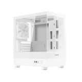 Noua Fobia LH200, pc-behuizing voor gaming micro-ATX, witte ventilator 120 mm, behuizing Micro Tower voor computer, dubbel gehard glas, panorama, wit