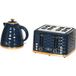 AUCO Grille-pain Et Bouilloire Set 2-en-1, 7 Niveaux De Grillage, Fonctions Décongélation Et Réchauffage, Bleu
