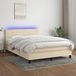 Maison Exclusive - Boxspringbed met matras en LED-verlichting, crème kleur, 140x190 cm, gestoffeerd