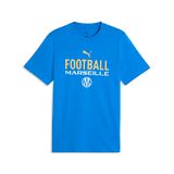 PUMA Olympique de Marseille ftblCulture T-shirt pour Homme, Bleu/Blanc, Taille M