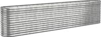 vidaXL Plantenbak - 332x40x68 cm - Staal - Zilver
