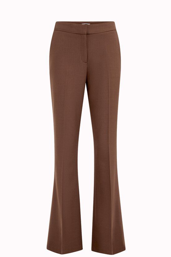 WE Fashion Dames flared pantalon - Bruin - Maat 36