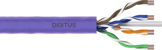 Digitus CAT6 UTP kabel op rol 305 meter vaste kern koper Paars