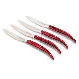 Arcos Serie tafelmessenset, 4-delig, messen, messen, koteletten, lemmet van roestvrij staal, nitrum, 110 mm, houten handvat, palissander, kleur lichtbruin