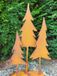 Edelrost set van 3 kerstbomen op een plank