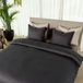 Kayori Elin Housse de couette Coton satin - 260x200-220 cm +2 taies d'oreiller - Lits jumeaux - Anthracite