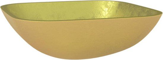 vidaXL Wasbak - 42x42x14 cm - Glas - Goudkleurig
