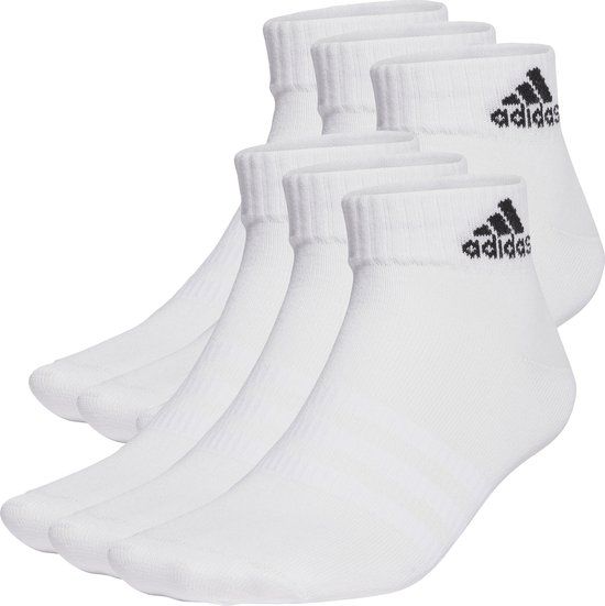 adidas Sportswear Dunne en Lichte Sportswear Enkelsokken 6 Paar - Unisex - Wit - Maat 40-42
