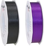 Merkloos Satijn cadeau/hobby sierlint 2,5cm x 25m- zwart