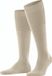 FALKE Airport lang eenkleurig wol katoen kniekousen heren beige - maat 39-40