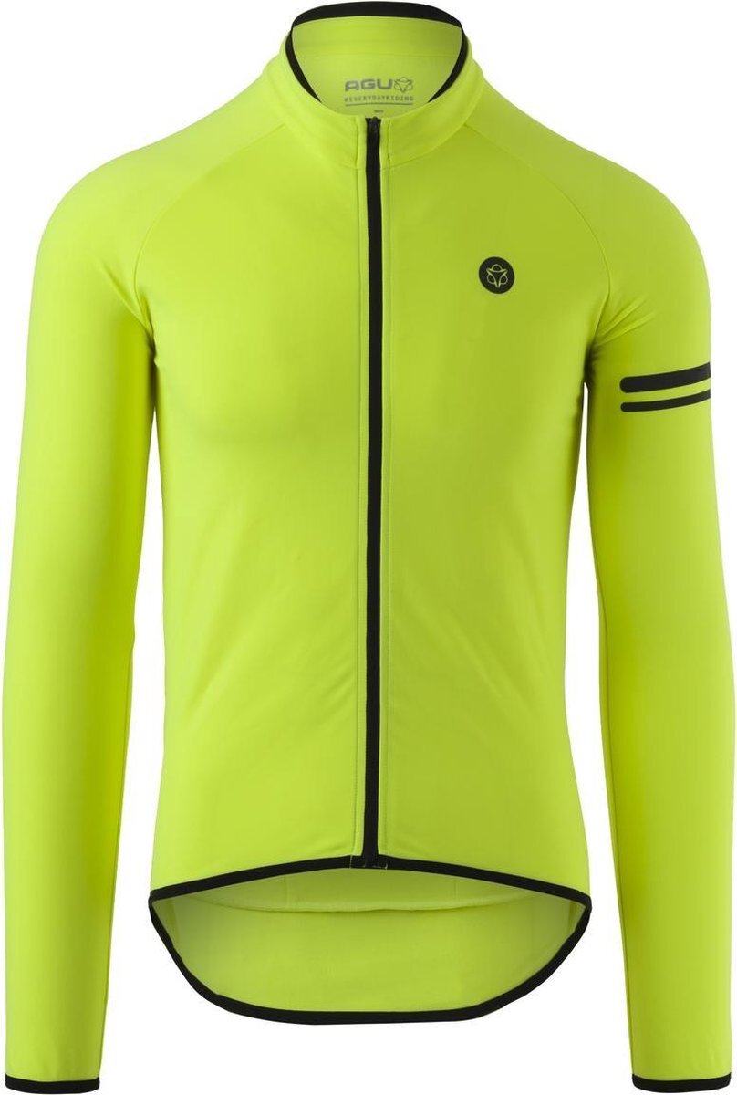 AGU Shirt Lm Essential Thermo Neon Yellow Fietsshirt Heren - Maat S