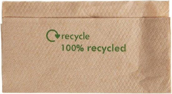 Gerecyclede servetten van kraftpapier 1-laags | 6000 stuks