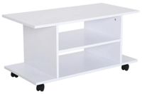StarTech TV-meubel - TV-tafel met wielen en opbergruimte - Geschikt voor televisies tot 106 cm - 80 x 40 x 40 cm - Moderne stijl - Wit